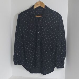 Madewell Oversized Ex Boyfriend Flannel Shirt in Zig Zag Women's Size S